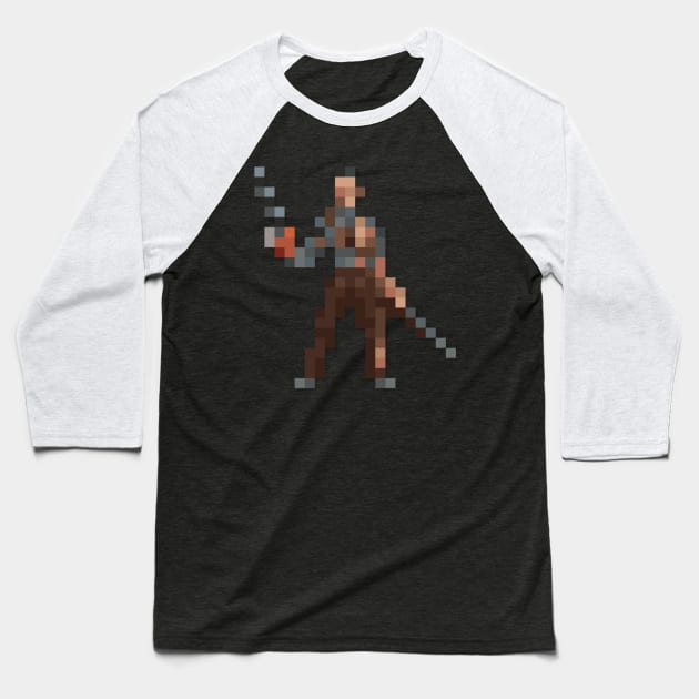 Ash low-res pixelart Baseball T-Shirt by JinnPixel